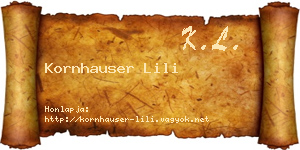 Kornhauser Lili névjegykártya