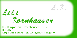lili kornhauser business card